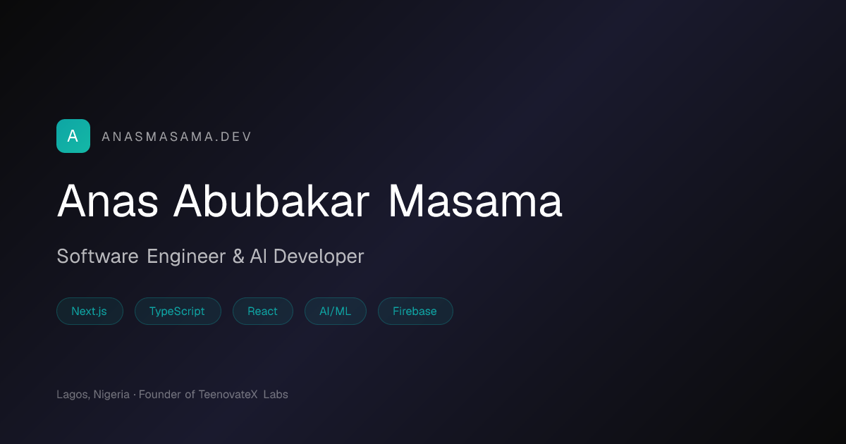 Anas Masama — This site — Next.js, live Slottr-backed scheduling, AI chat widget, deployed end to end.